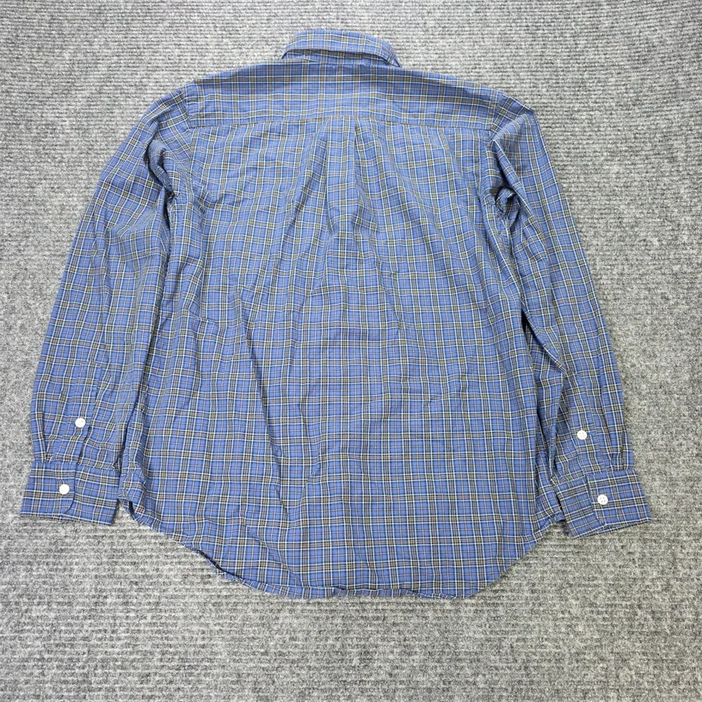 Ralph Lauren Plaid Button Down Shirt Big Boy's Size XL 18-20 Blue‎ Yellow Pony